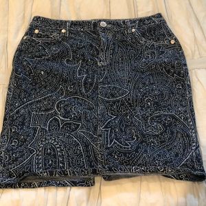 Printed Denim Skirt